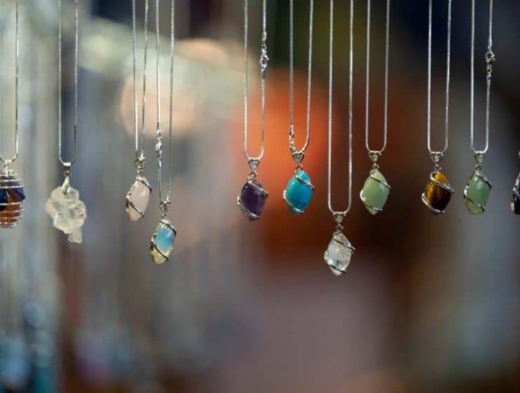 many stone pendant at the market